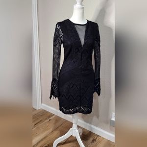 NELLIS What a Mesh Bodycon Dress in Black